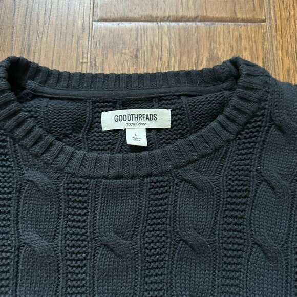 Goodthreads Cable Knit Sweater – Black – Size L - Picture 3 of 4